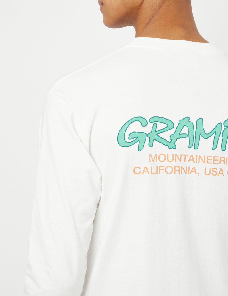 Gramicci Mountaineering Langarm-T-Shirt - Weiß/Grün