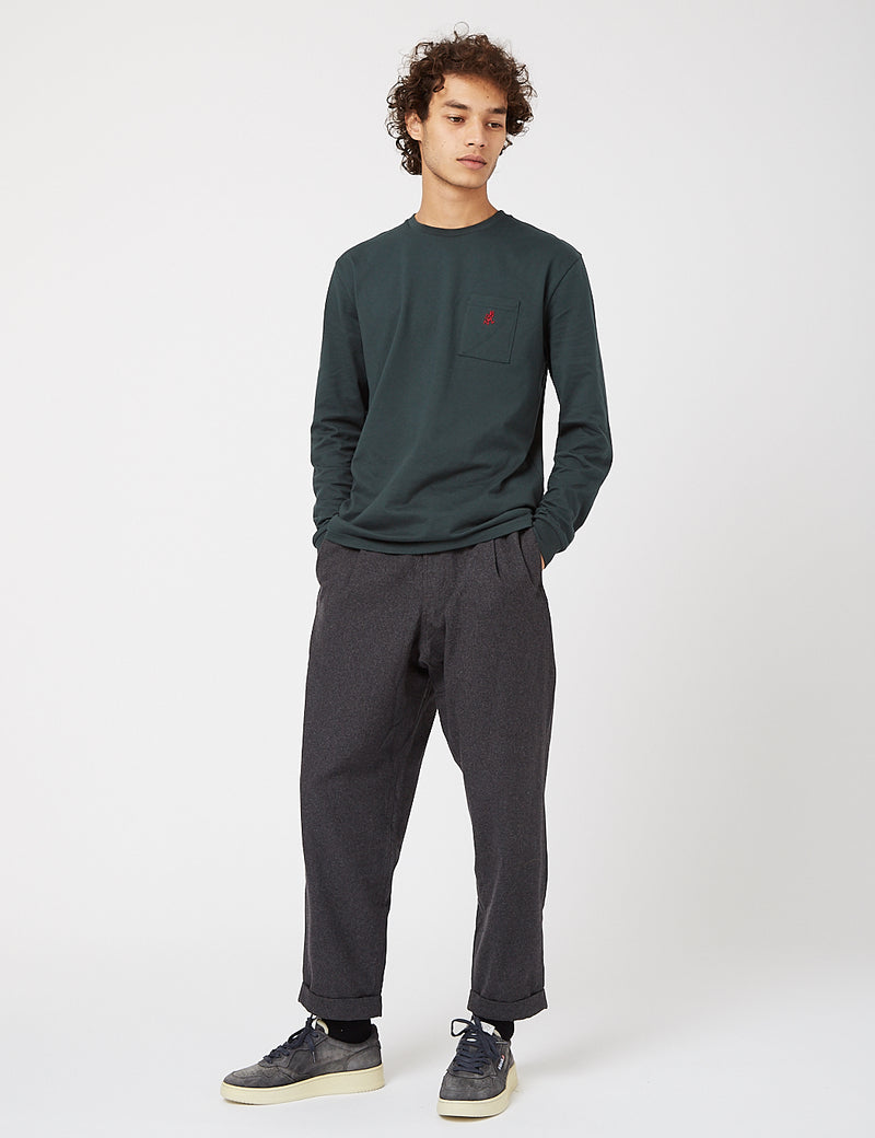 Gramicci Wool Blend Tuck Tapered Pants - Anthrazit
