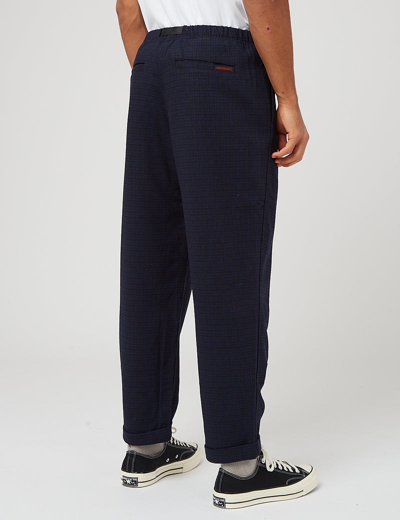 Pantalon Gramicci Wool Blend (Tuck Tapered) - Carreaux Bleu Marine