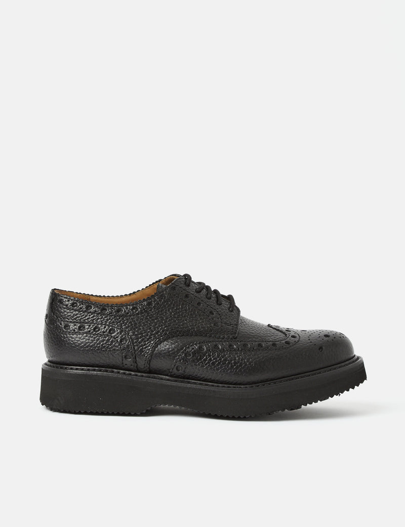 Grensonアーチー ブローグ (ナチュラル グレイン レザー) - ブラック