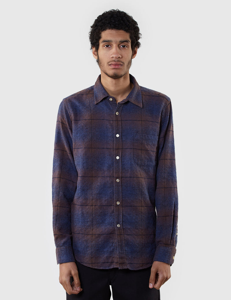 Portuguese Flannel 그램 포 셔츠-블루 체크