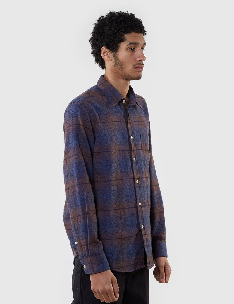 Portuguese Flannel 그램 포 셔츠-블루 체크