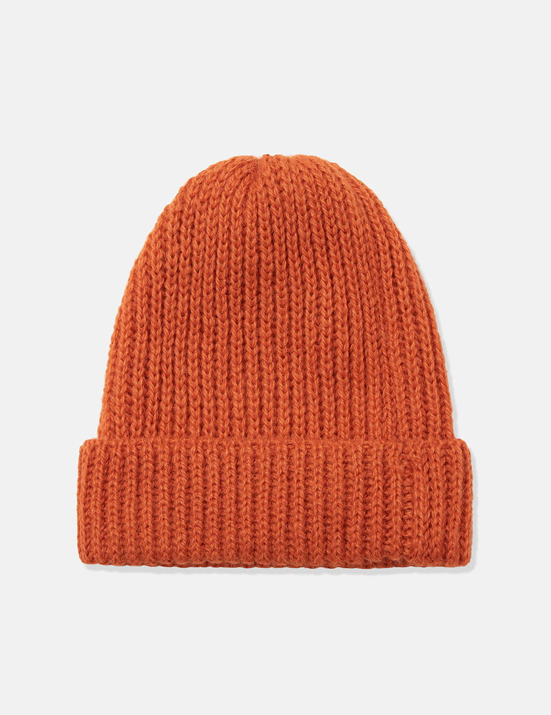 Bonnet Highland Rib Beanie (Laine/Alpaga) - Orange