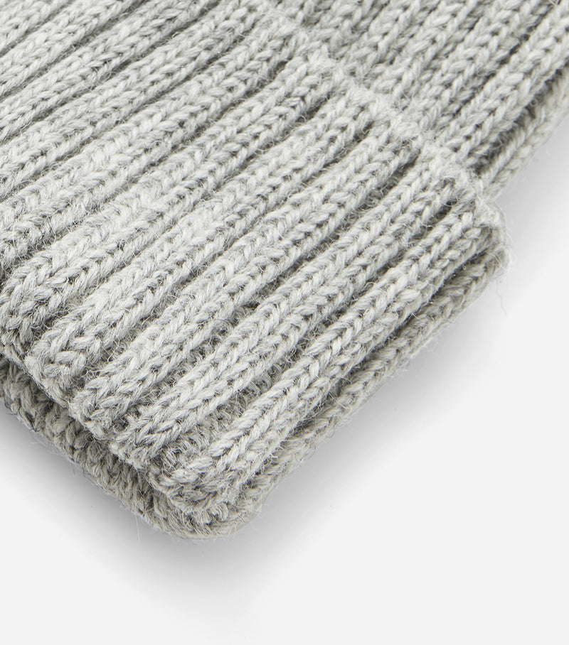 Highland 2000 Ribbed Beanie Hat - Heather Grey - URBAN EXCESS
