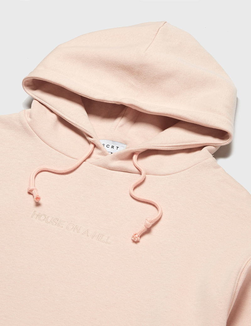 SCRT House Embroidery Hoodie - Pink