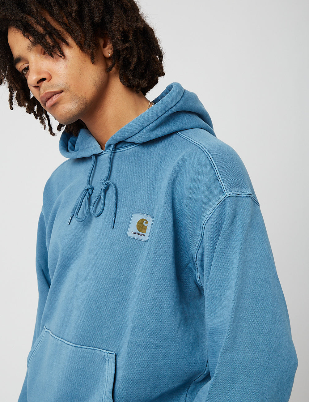 Carhartt-WIP Nelson Hooded Sweatshirt - Icy Water Blue I URBAN EXCESS.