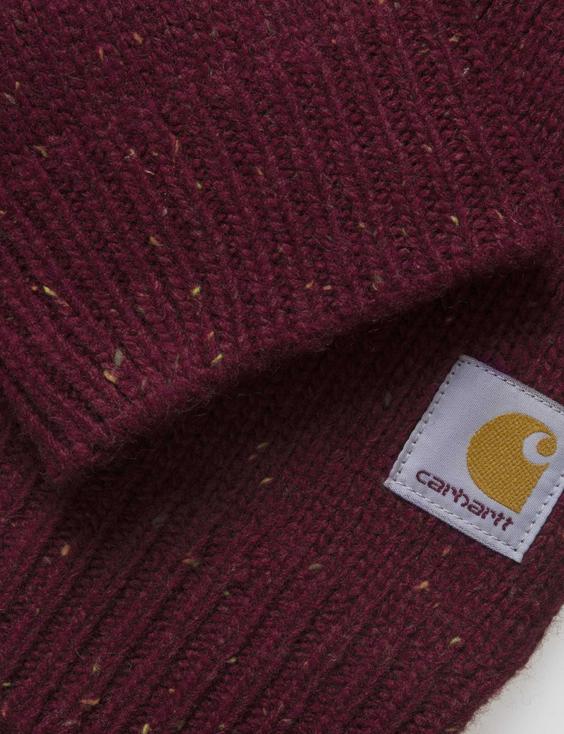 カーハート-WIPアングリスティックウールスウェットシャツ-マルベリーヘザー