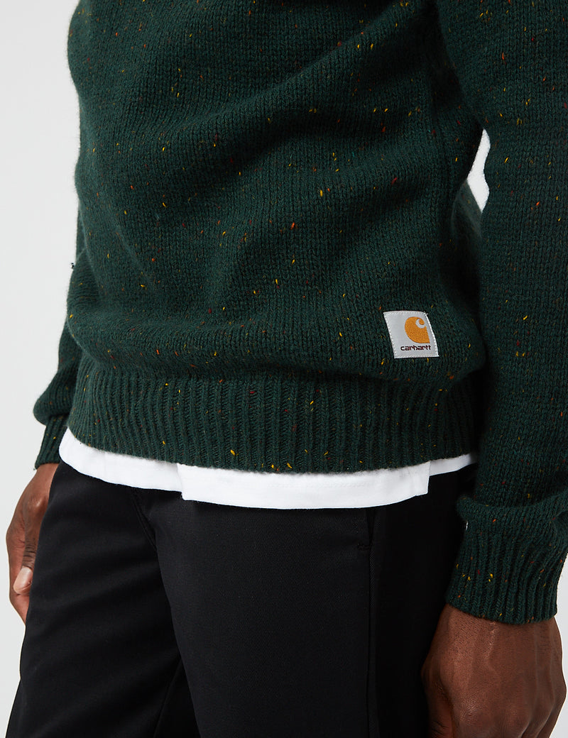 Carhartt-WIP Anglistic Knit Sweatshirt - Speckled Grove Green