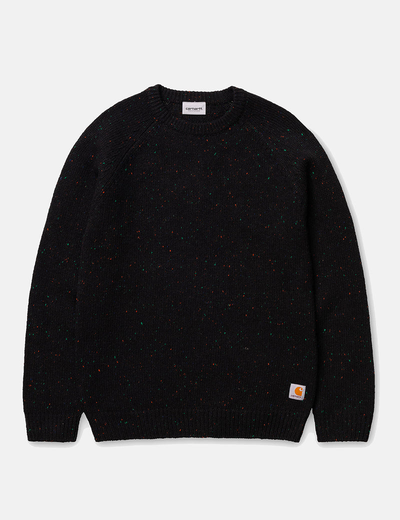 Carhartt-WIP Anglistic Knitted Jumper - Black Heather