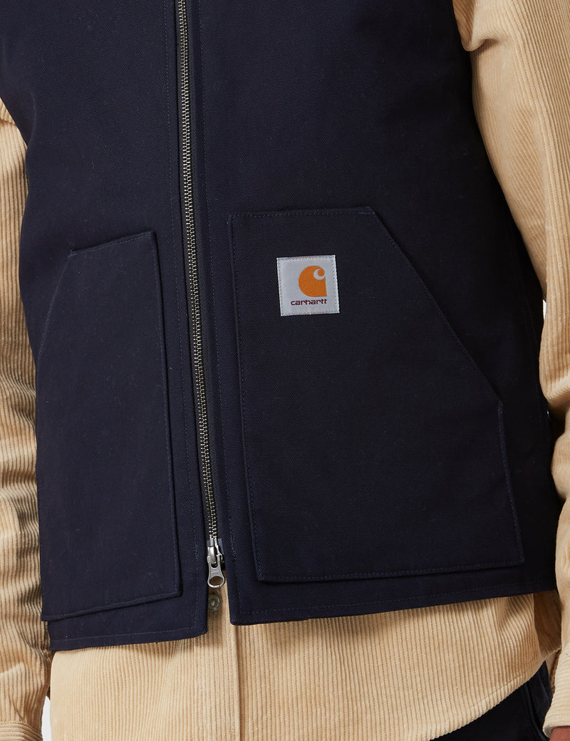 Carhartt-WIP Vest (Dearborn Organic Canvas) - Dark Navy Blue