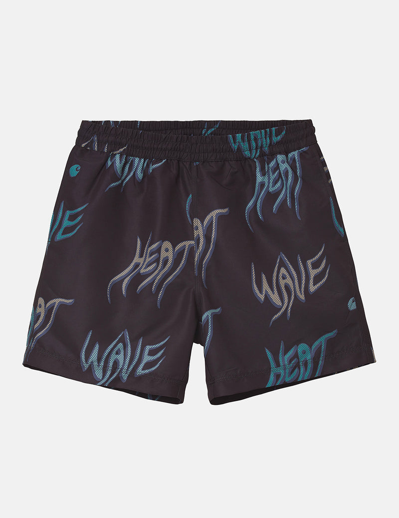 Carhartt-WIP Drift Swim Shorts (Heat Wave Print) - Black