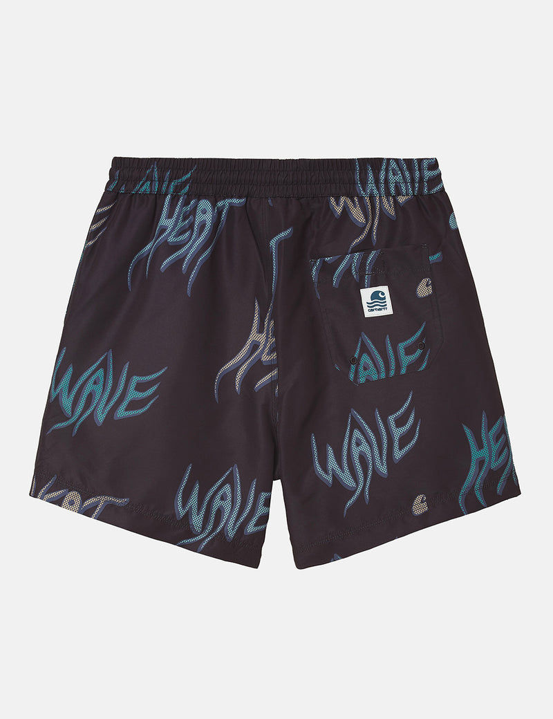 Carhartt-WIP Drift Swim Shorts (Heat Wave Print) - Black