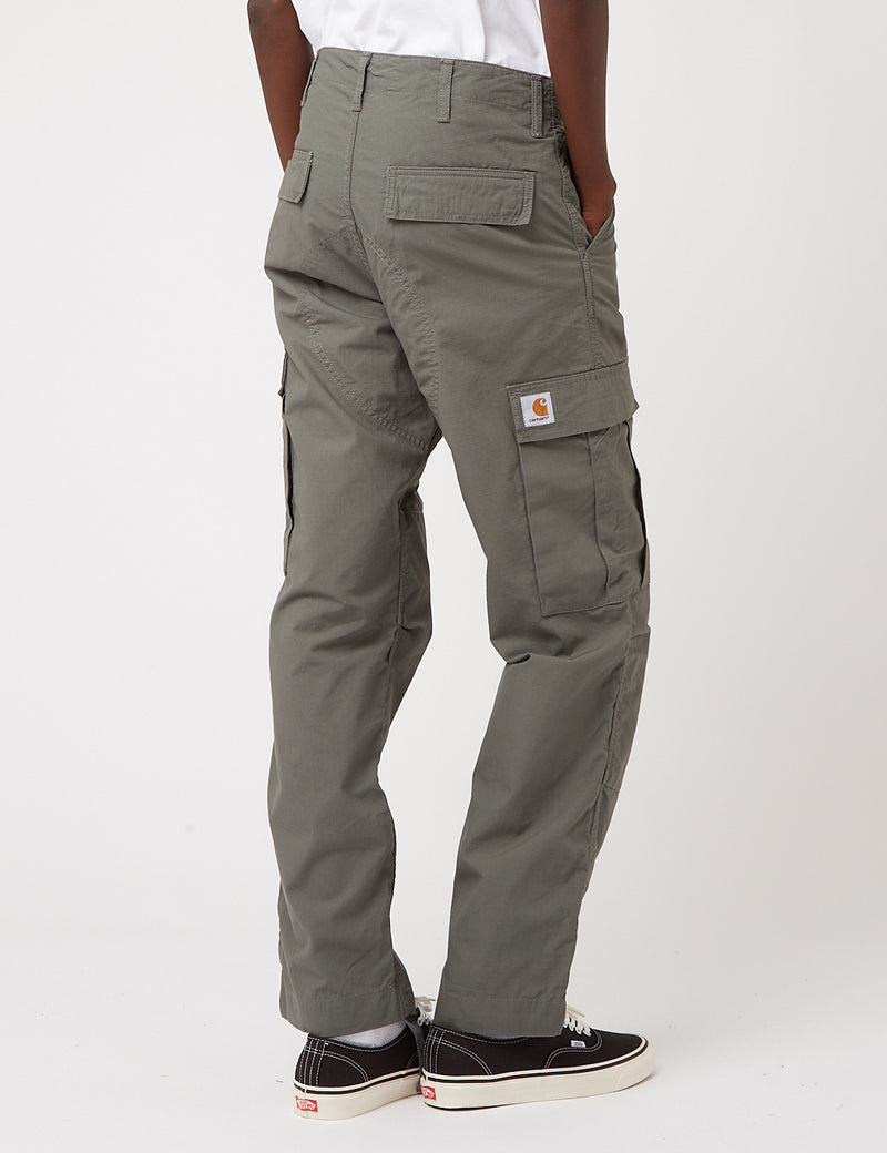 Carhartt-WIP-WIPレギュラーカーゴパンツ（リップストップ）-タイムグリーンリンス