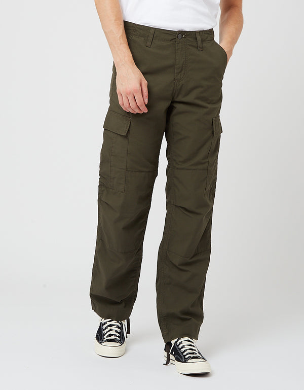 Pantalon cargo régulier Carhartt-WIP (Ripstop, 6,5 oz) - Cypress rinsed