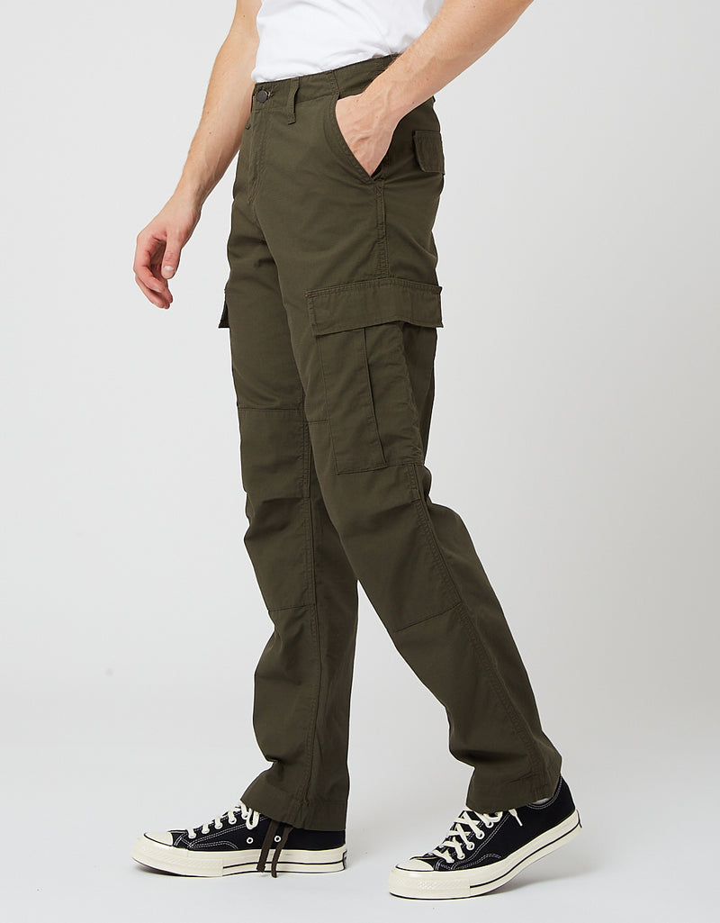 Pantalon cargo régulier Carhartt-WIP (Ripstop, 6,5 oz) - Cypress rinsed