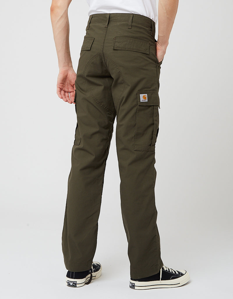 Pantalon cargo régulier Carhartt-WIP (Ripstop, 6,5 oz) - Cypress rinsed