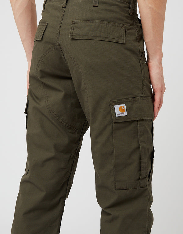 Pantalon cargo régulier Carhartt-WIP (Ripstop, 6,5 oz) - Cypress rinsed