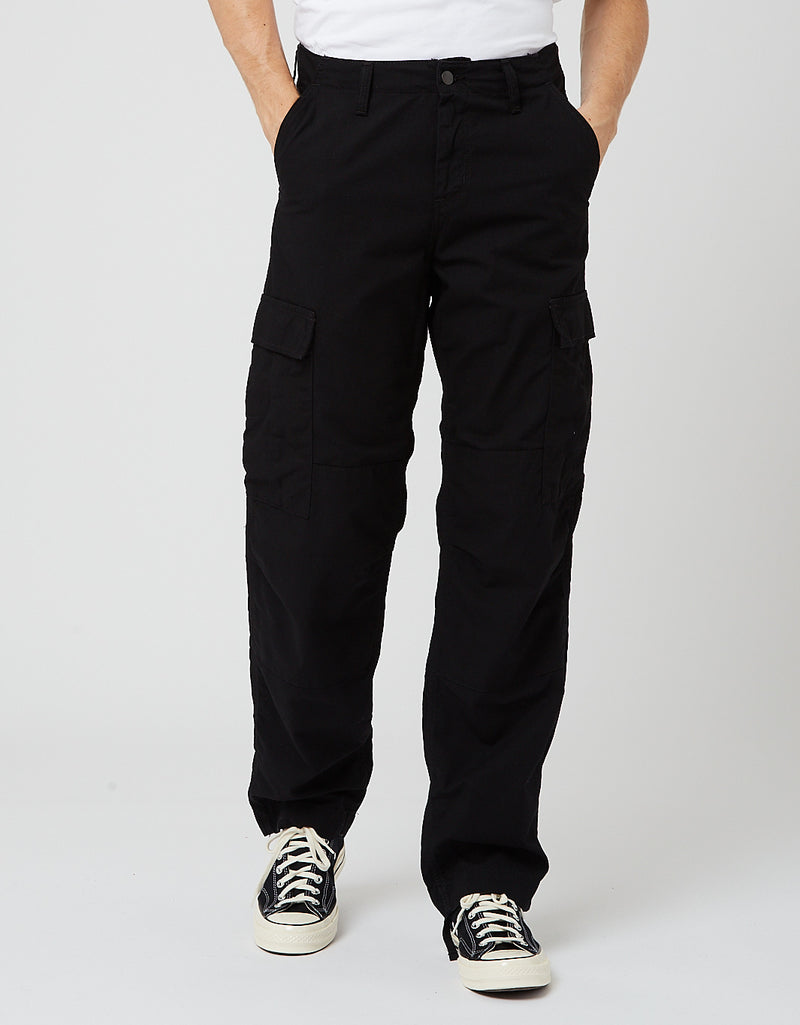 Carhartt-WIP Pantalon cargo régulier (sergé Moraga) - Noir