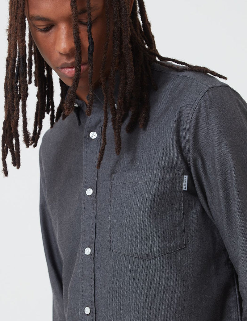 Carhartt-WIP Dalton 셔츠 (헤비 린스)-블랙