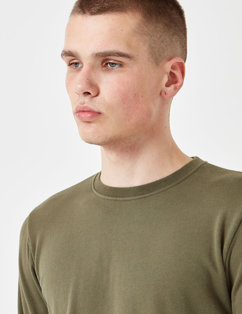 Edwin Long Sleeve Terry T-Shirt - Olive Green