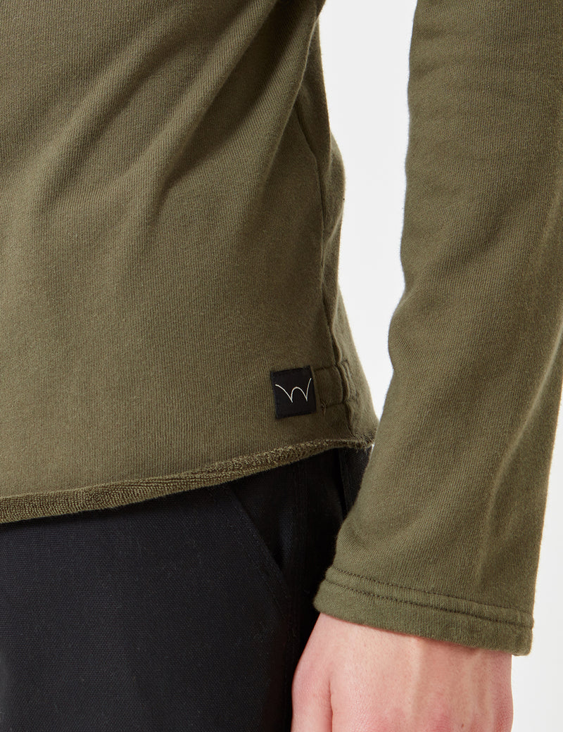 Edwin Long Sleeve Terry T-Shirt - Olive Green
