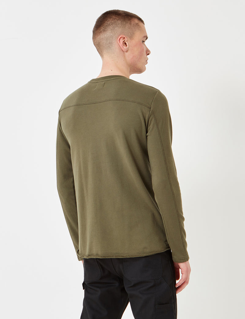 Edwin Long Sleeve Terry T-Shirt - Olive Green