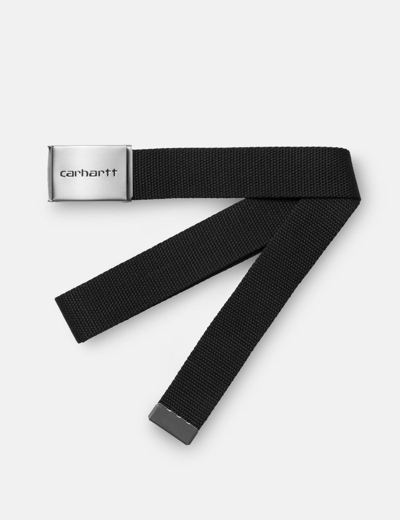 Carhartt-WIP 클립 벨트 캔버스 (크롬)-블랙