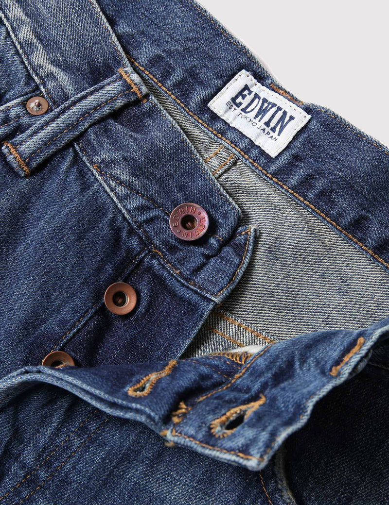 Edwin ED-55 White Listed 12.5oz Jeans Relax (Tapered) - Mid Sifted Used Indigo