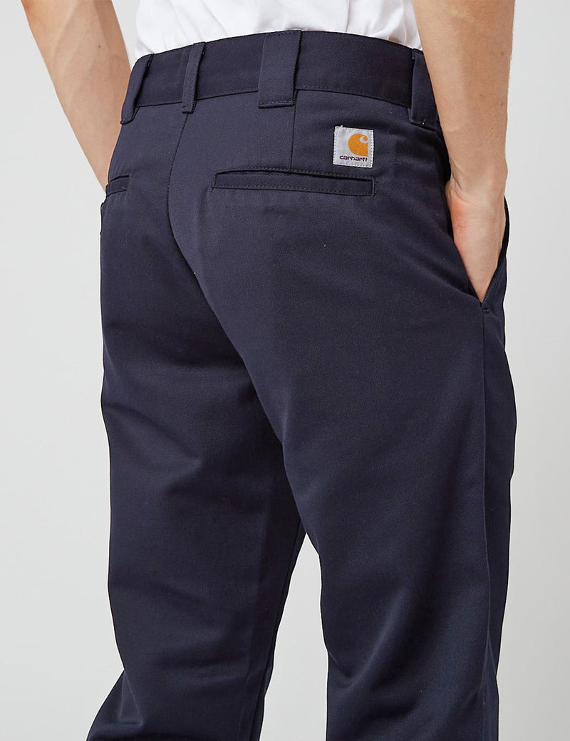 Carhartt-WIPマスターパンツ（リラックステーパードフィット）-ダークネイビーブルーリンス