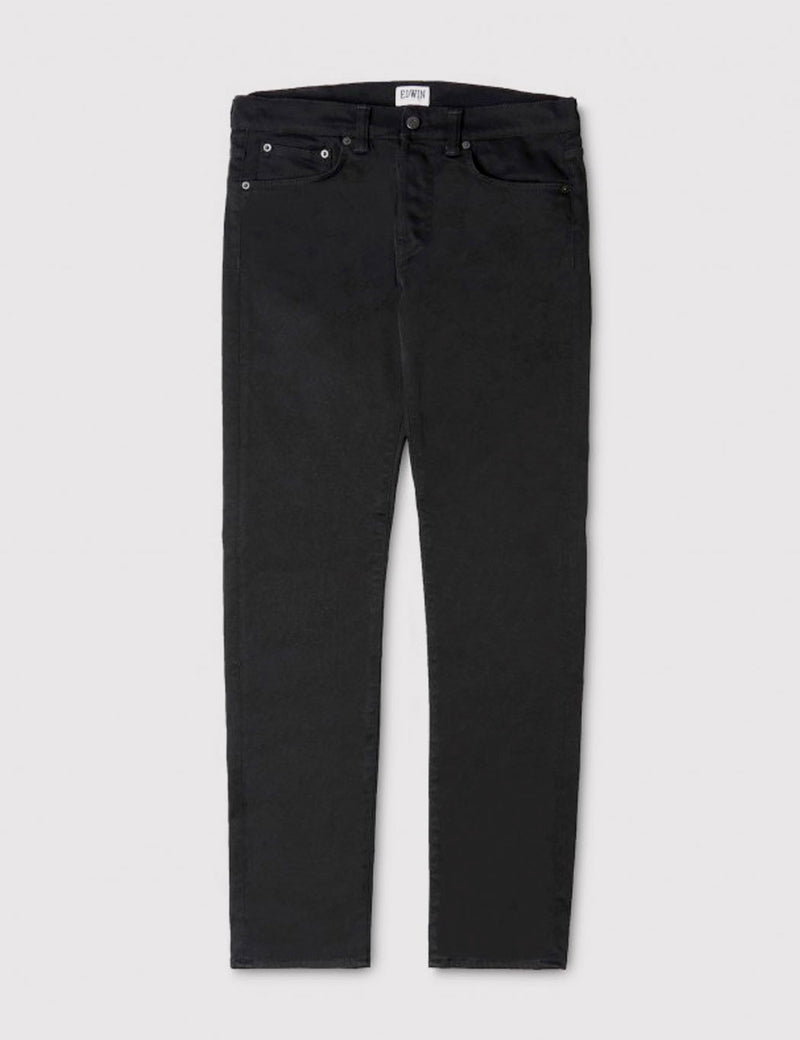 Edwin ED-80 CS Ink Black 11.5oz Jeans (Slim Tapered) - Black Rinsed