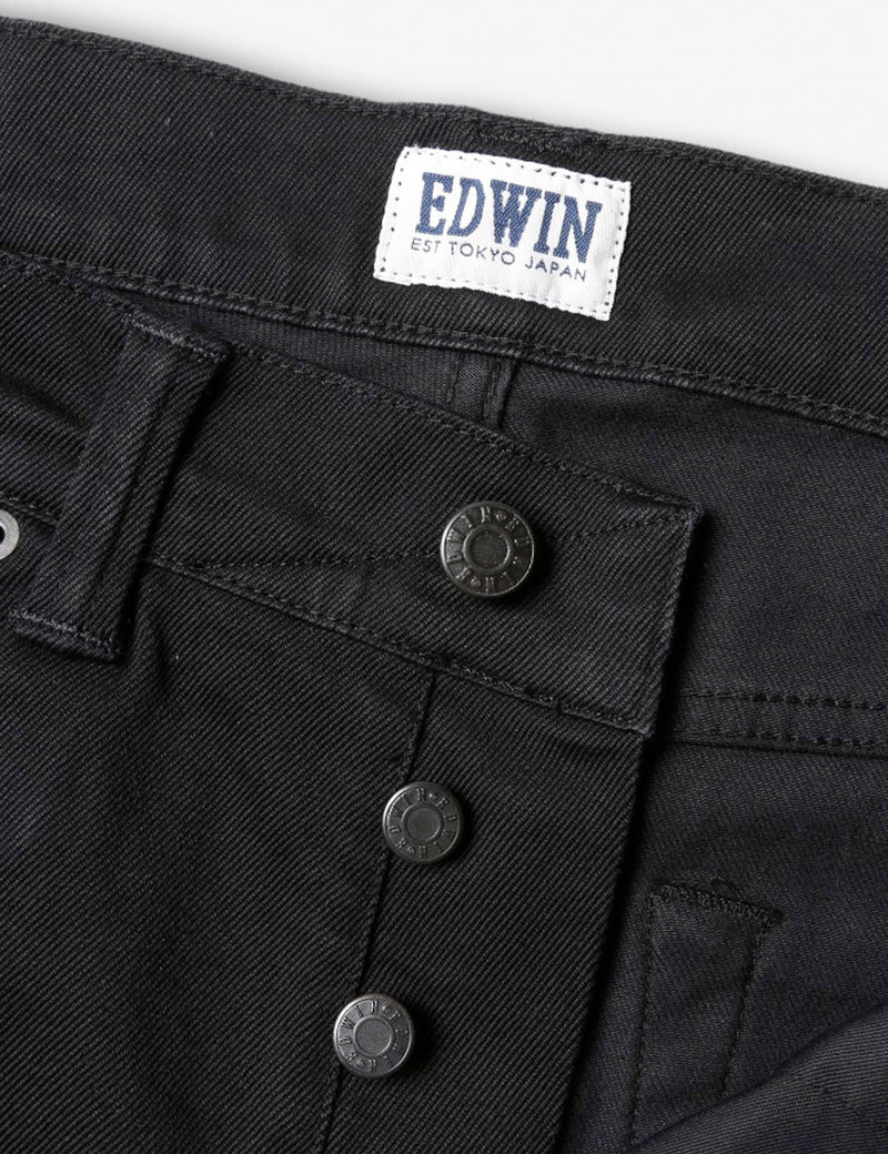 Edwin ED-80 CS Ink Black 11.5oz Jeans (Slim Tapered) - Black Rinsed