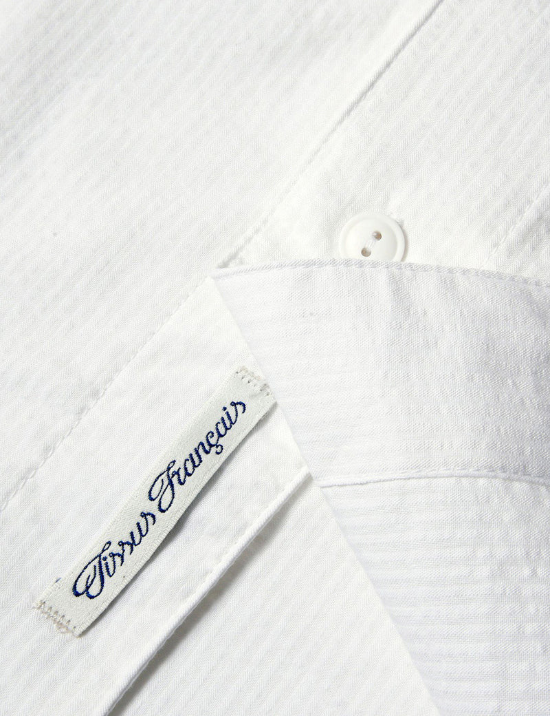 Edwin French Seersucker Baseball Shirt - White