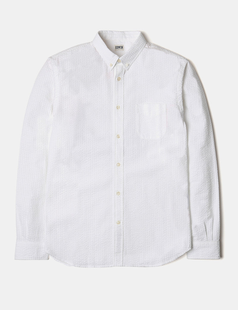 Edwin French Seersucker Shirt - White