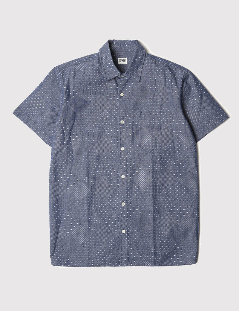 Edwin Cotton Chambray Dobby Nime Shirt - Blue