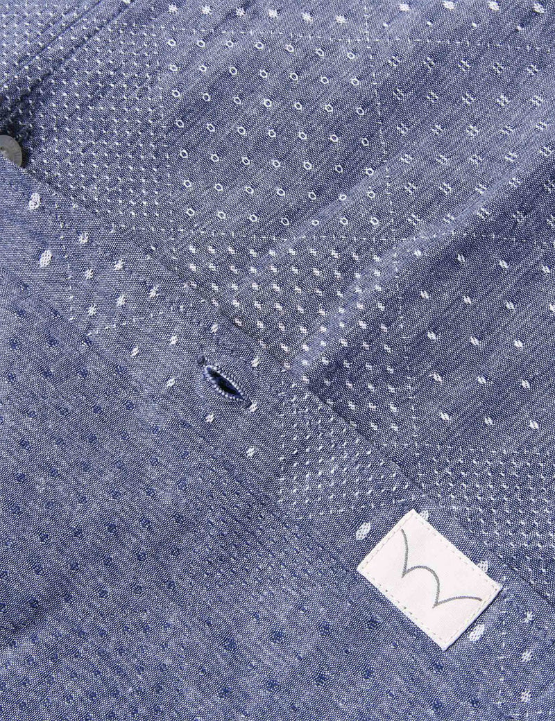Edwin Cotton Chambray Dobby Nime Shirt - Blue