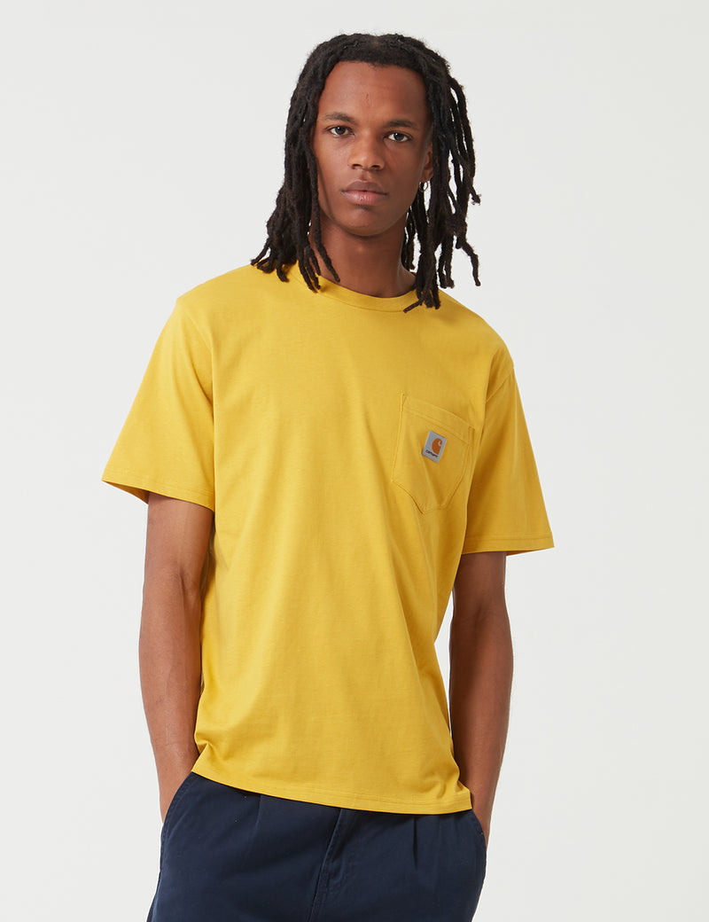 Carhartt-WIP 포켓 티셔츠-Colza Yellow