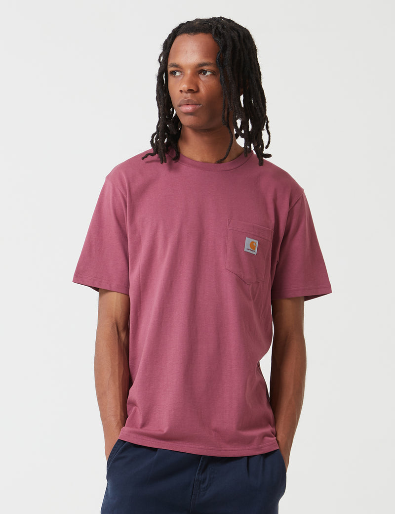 Carhartt-WIP-Taschen-T-Shirt - Dusty Fuchsia