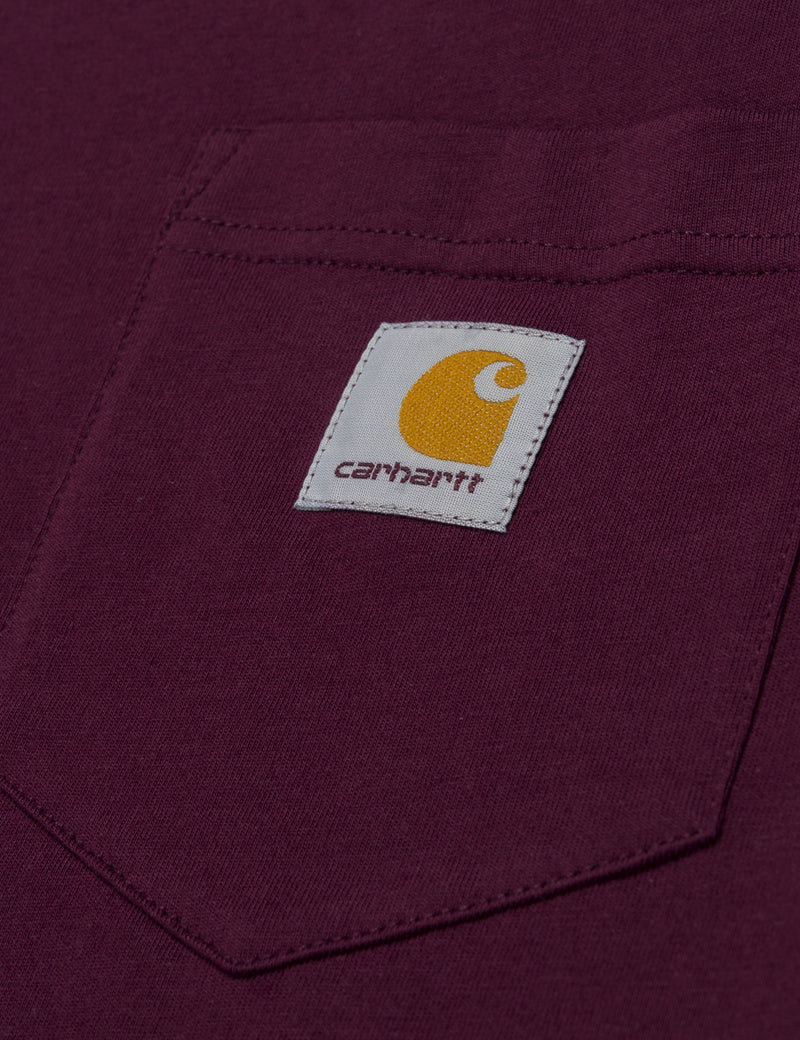 Carhartt-WIP 포켓 티셔츠-메를로 레드