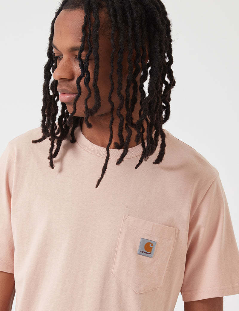 Carhartt-WIP 포켓 티셔츠-파우더리 핑크