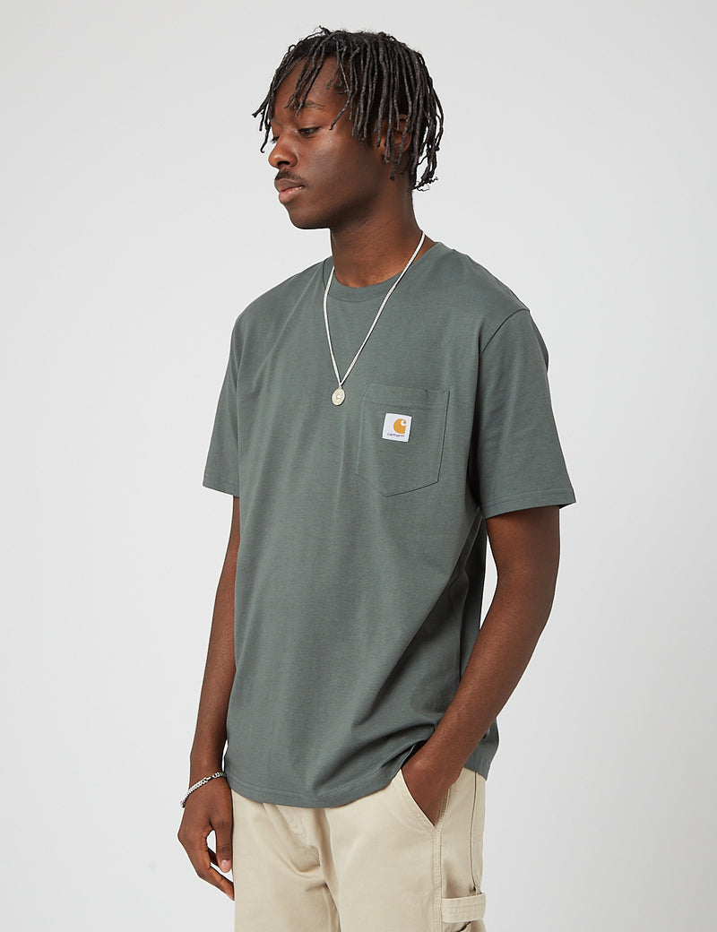 Carhartt-WIPポケットTシャツ-ヘムロックグリーン