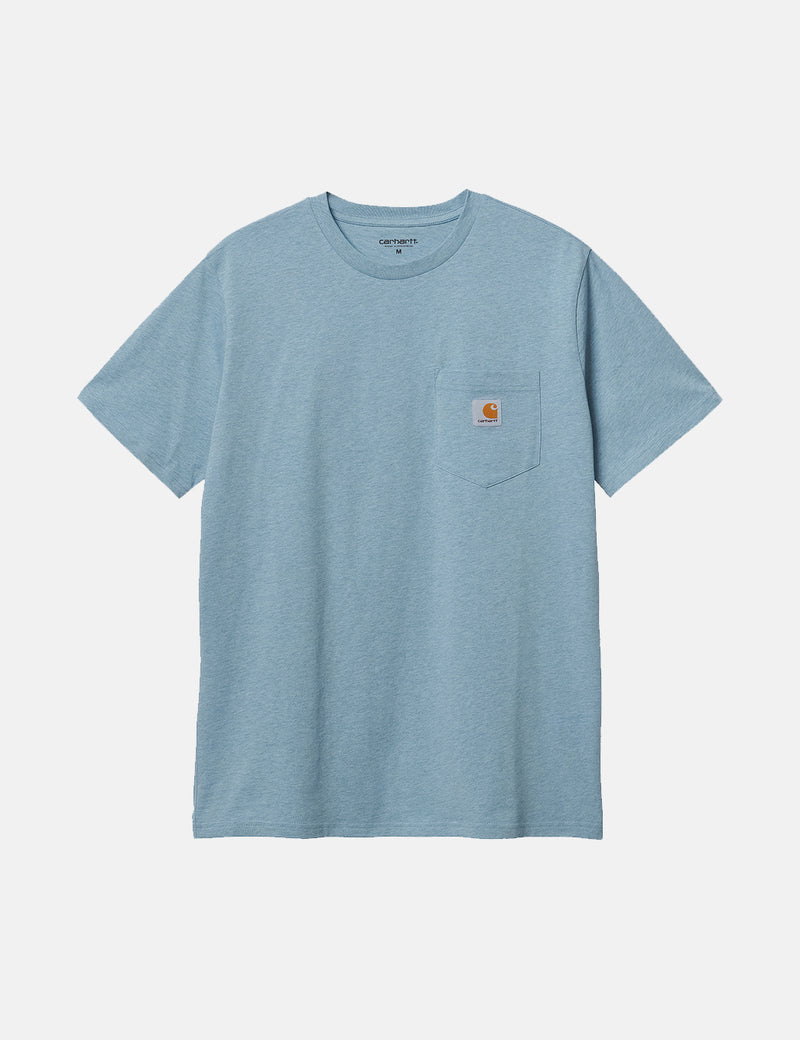 Carhartt-WIP T-Shirt mit Tasche - Frosted Blue Heather
