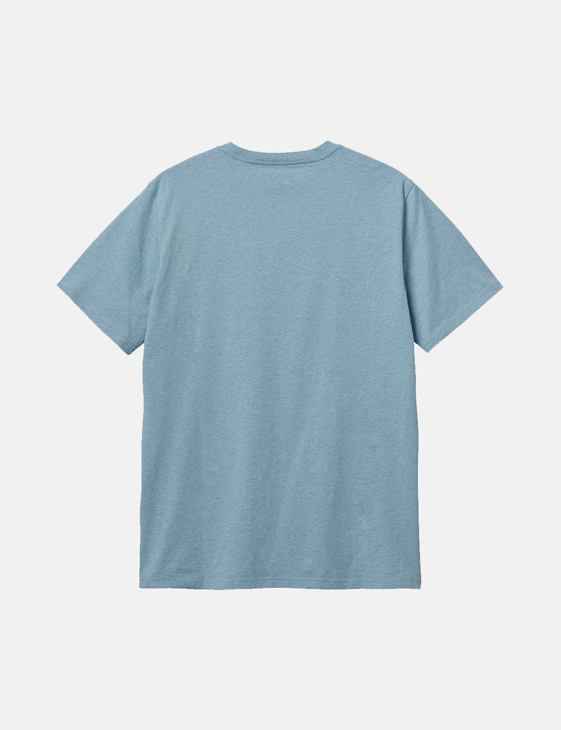 Carhartt-WIP T-Shirt mit Tasche - Frosted Blue Heather