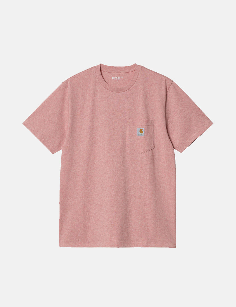 Carhartt-WIPポケットTシャツ-ロスコピンクヘザー