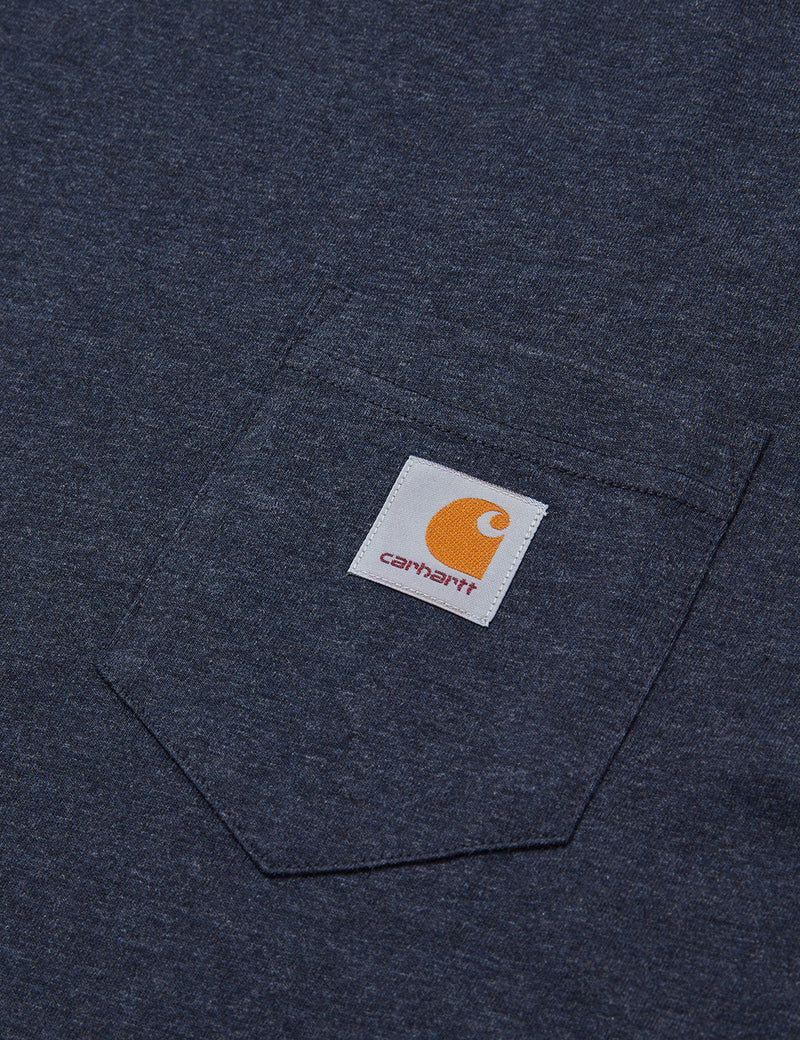 カーハート-WIPポケットTシャツ-ダークネイビーヘザー