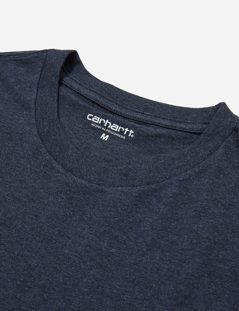 カーハート-WIPポケットTシャツ-ダークネイビーヘザー