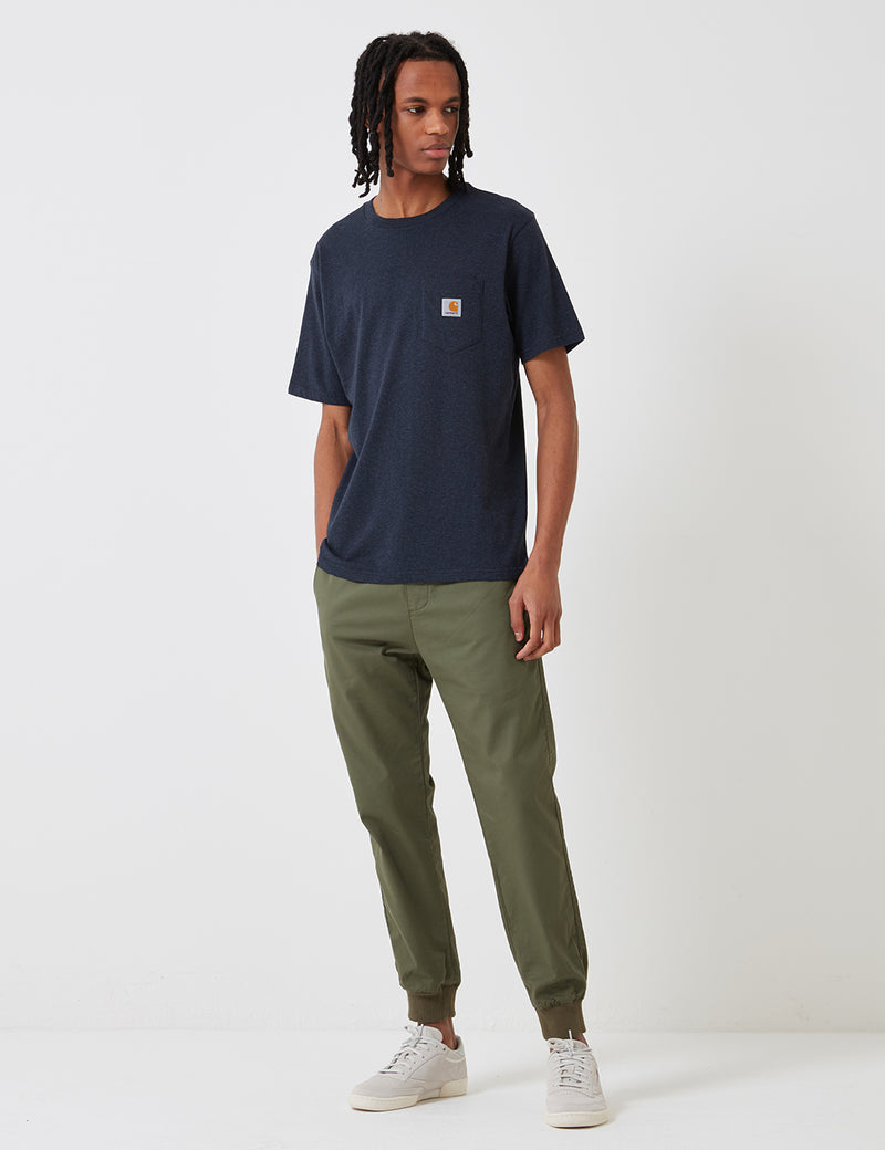 カーハート-WIPポケットTシャツ-ダークネイビーヘザー