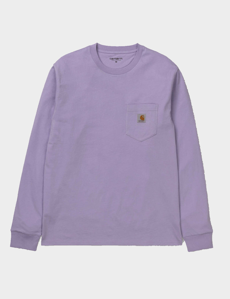 Carhartt-WIP Pocket Long Sleeve T-Shirt - Soft Lavender