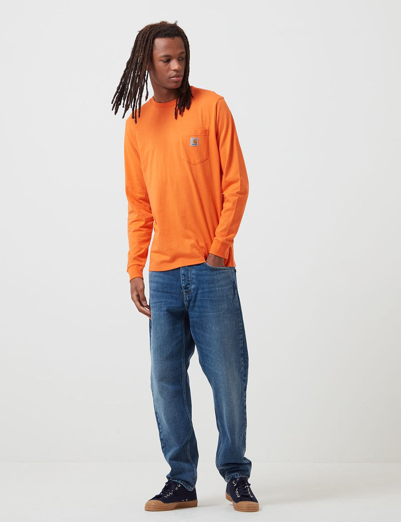 Carhartt-WIP Pocket Long Sleeve T-Shirt - Clockwork Orange