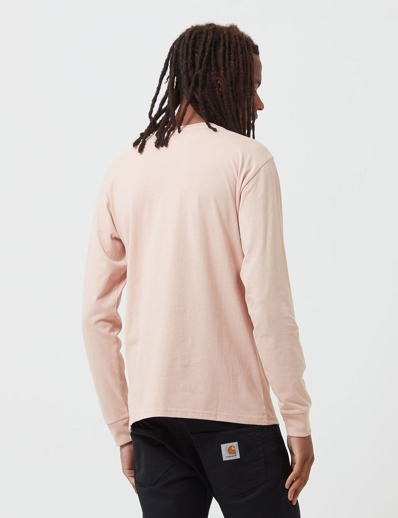 Carhartt-WIP 포켓 롱 슬리브 티셔츠-파우더리 핑크