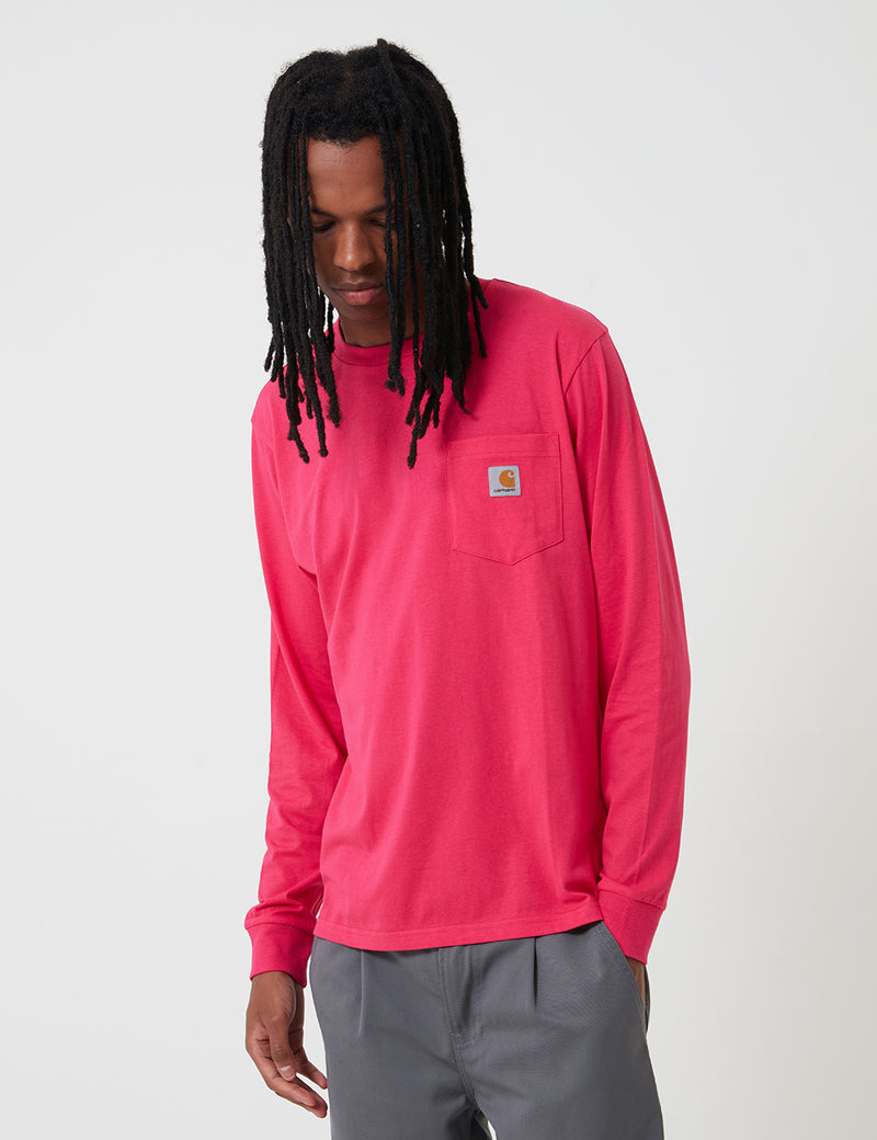 T-Shirt à Manche Longue Carhartt-WIP Pocket - Ruby Pink